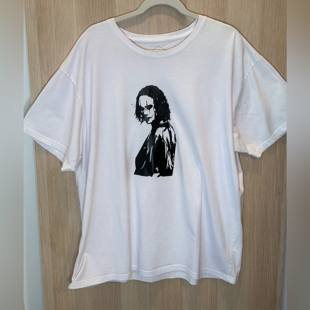 The Crow Men’s White Graphic Movie T Shirt Track 23 Design Size 3X Brandon Lee